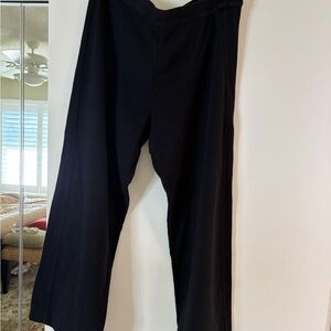Wide leg back in style - black pull on cotton knit pants- Final firm